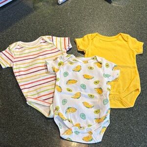 Vibrant Striped and Avocado Print Bodysuits